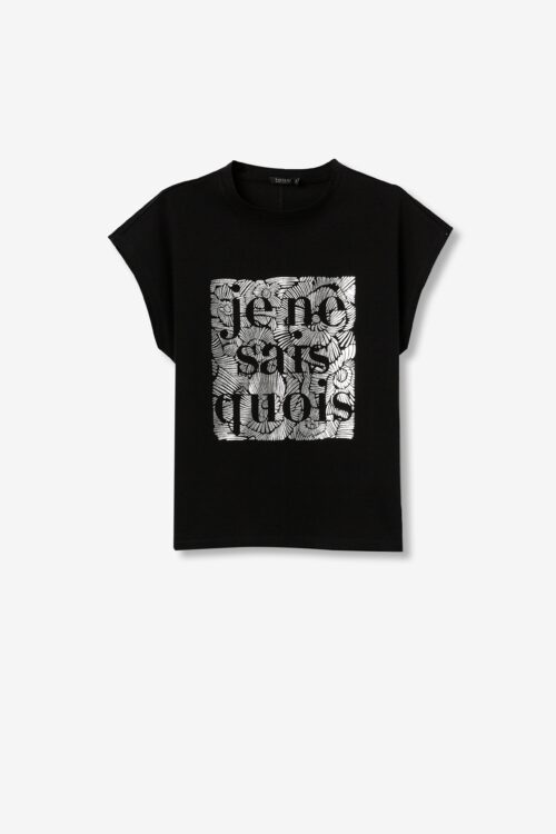 T-shirt Preta Estampada