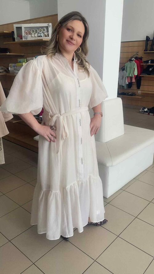 Vestido com manga balão