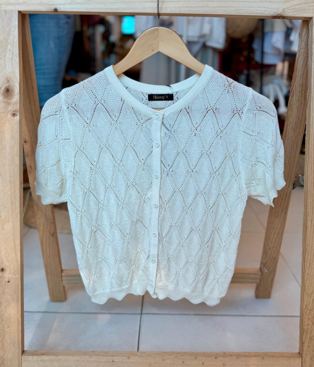 Top de malha rendilhada