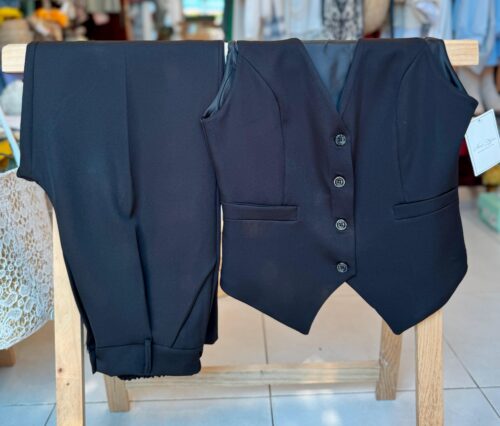 Fato Preto: Colete e Calça