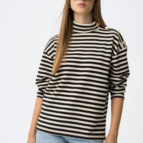 Camisola de malha às riscas