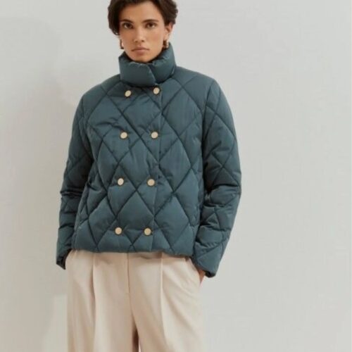 Blusão acolchoado de trespasse