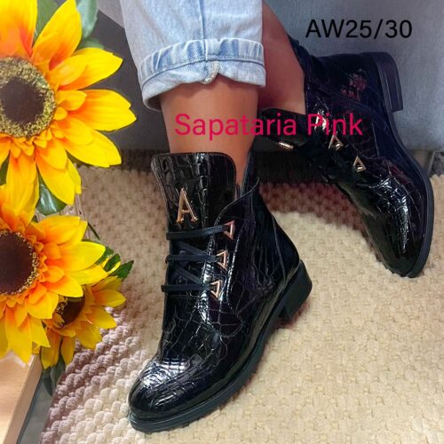 Bota nacional pele verniz