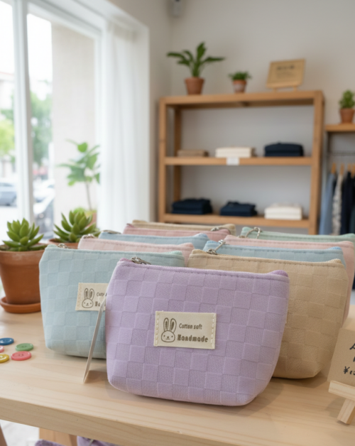 Porta-Moedas Cotton Soft – Charme Artesanal