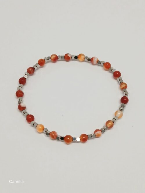 Pulseira "Camilla" em Cornalina e Hematite