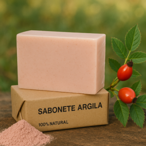Sabonete de rosto de Argila Rosa & Óleo de Rosa Mosqueta