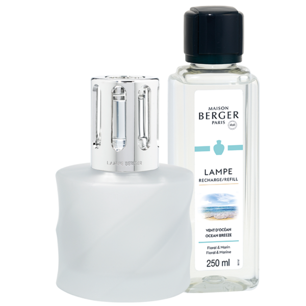 Coffret Lâmpada Catalítica Spirale Givree Branco Fosco + 250ml Vento do Oceano