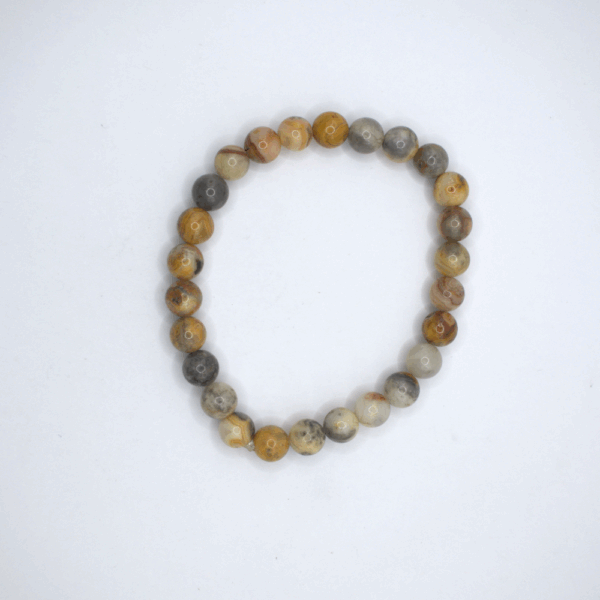 Pulseira Ágata Amarela Bandada - Image 4