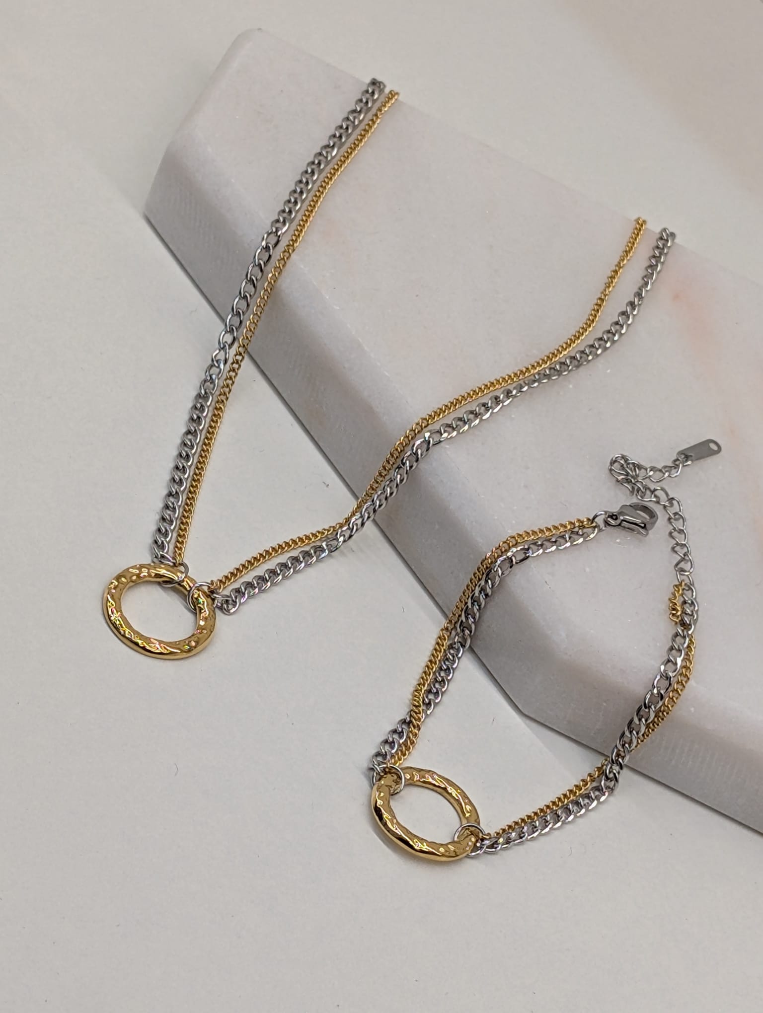 Conjunto de pulsera y cordón bicolor - Imagen 2