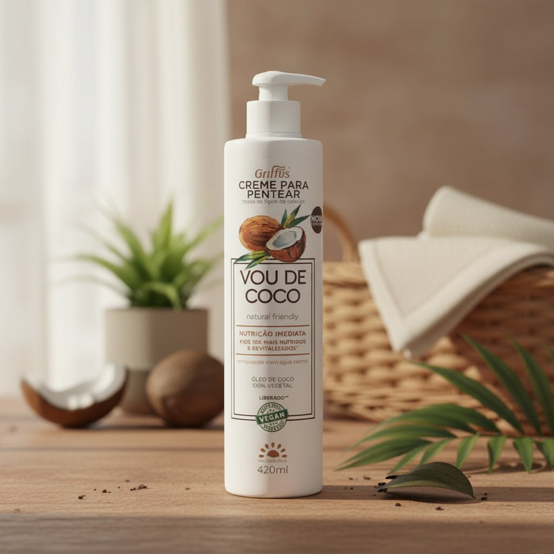 Creme para Pentear (1A–4C) Vou de Coco 420 ml