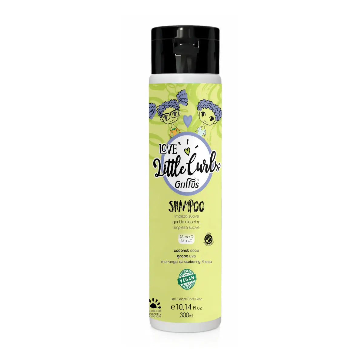 Shampoo Kids Limpeza Suave (2A–4C) LittleCurls 300 ml
