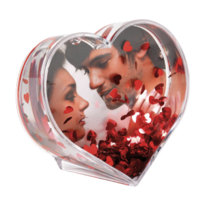 Bola de Glitter em Formato de Coração para Fotos Walther Glitter Heart, Vermelha, 6,5 x 9,1 cm