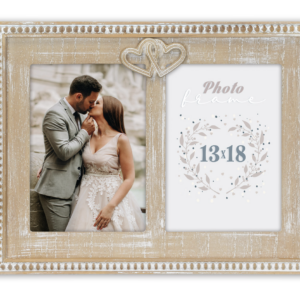 Moldura dupla de madeira ZEP Selene para 2 fotos 13x18 cm