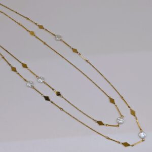 带珍珠的两圈镀金钢丝