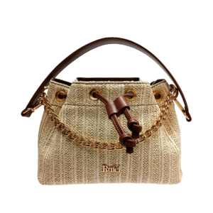 Bombom 皮革和酒椰纤维手提箱