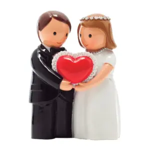Casal de noivos c/coração vermelha