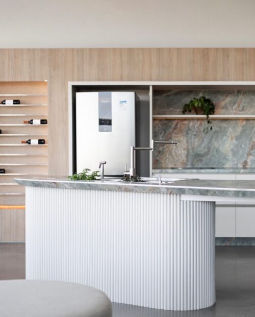 Cozinha Integrada com Ilha Curva Rippled