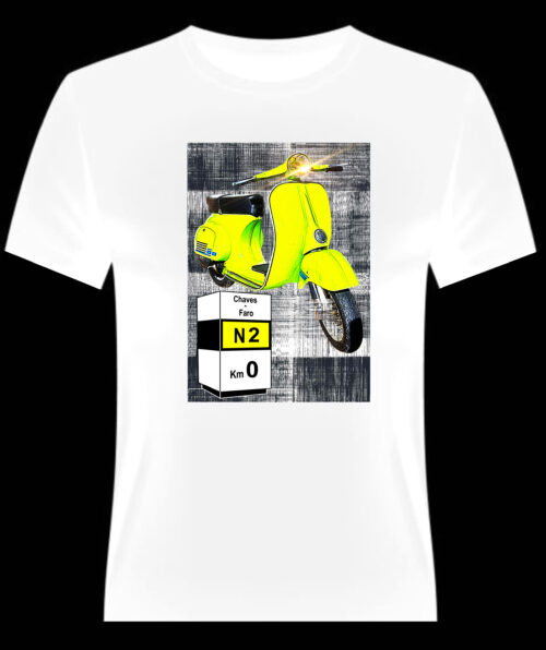 TShirt Branca Xadrez Vespa