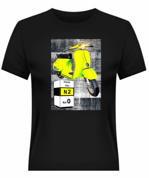 TShirt Preta Xadrez Vespa