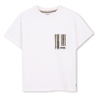 T-shirt branca com bolso BOSS menino