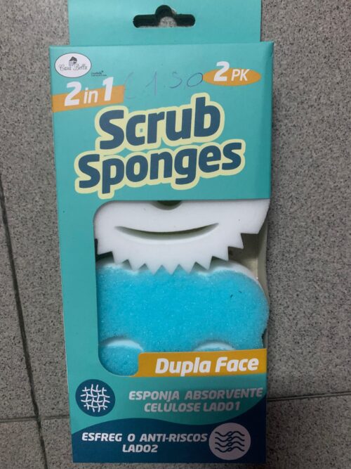 Pack 2 Esponjas de Limpeza Dupla Face Scrub Sponges