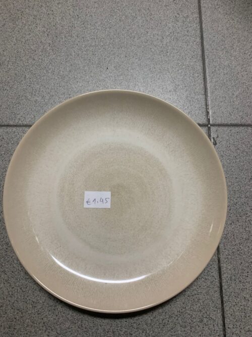 Prato Raso em Grés com Efeito Degradê Creme