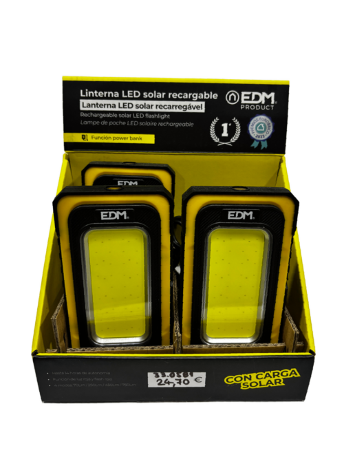 Lanterna LED solar recarregável