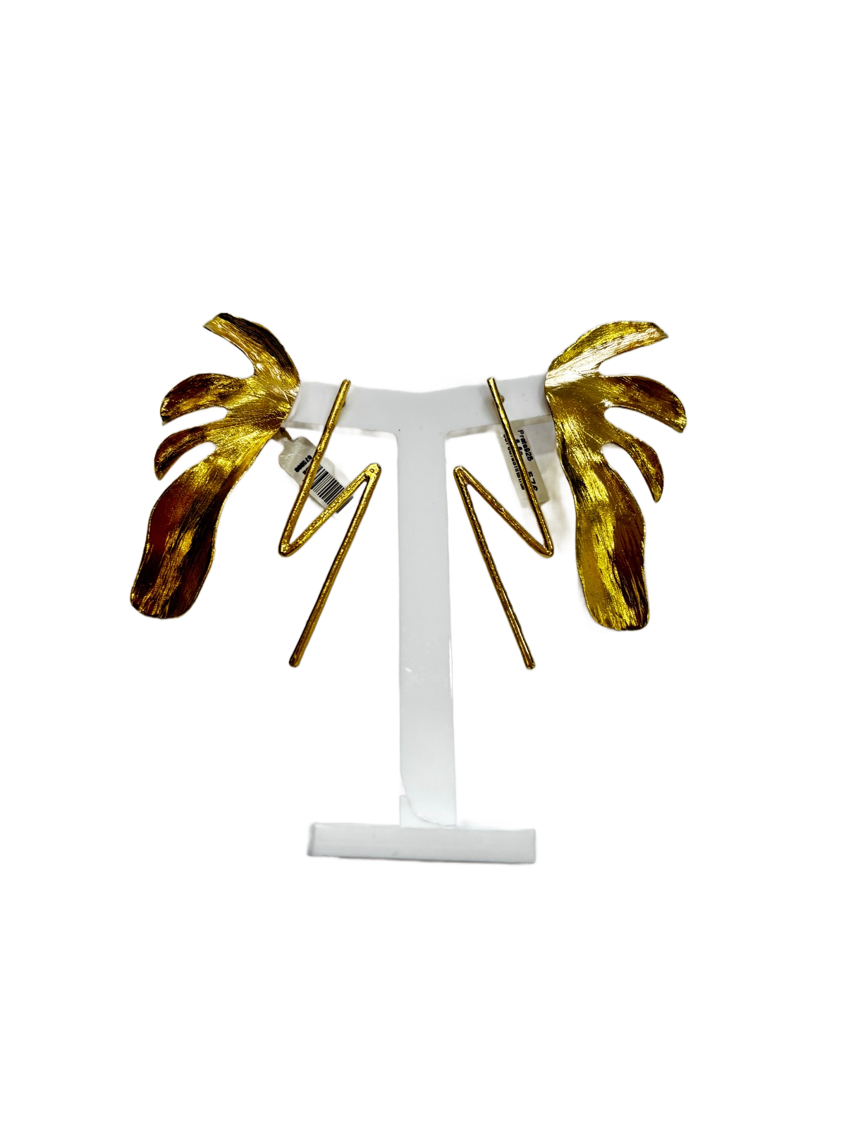 Brincos Losangos Design Ramo Dourado