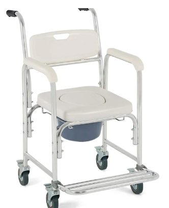 Biort cadeira sanitária e banho c/rodas e apoio de pés