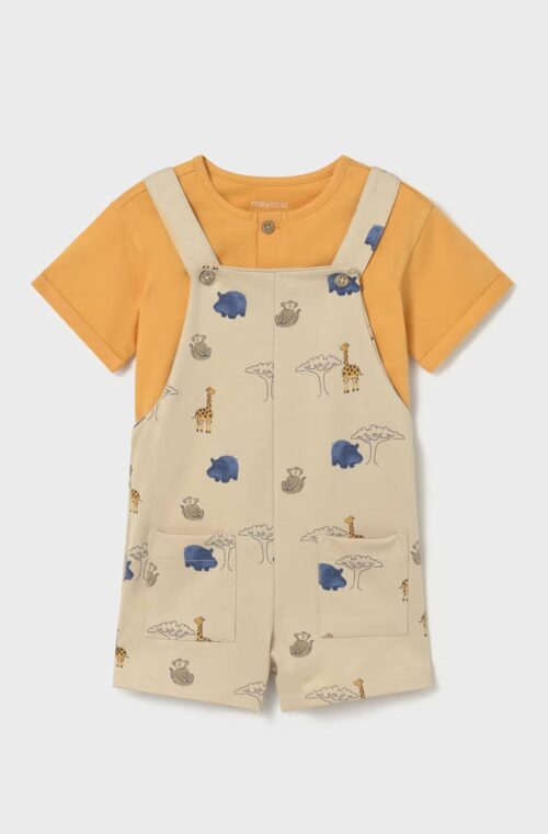 Conjunto jardineira e t-shirt bebé Mayoral