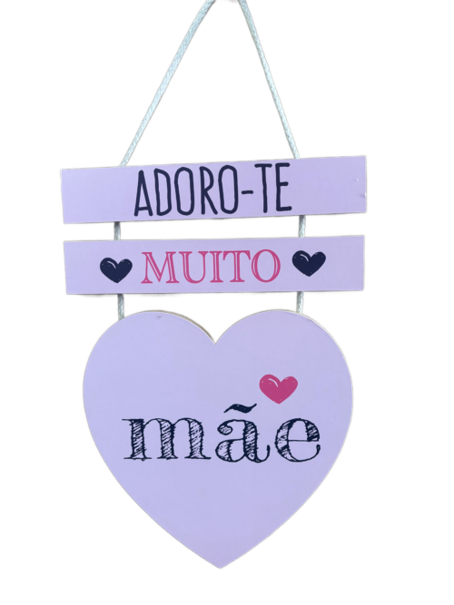 Placa em madeira dia da mãe