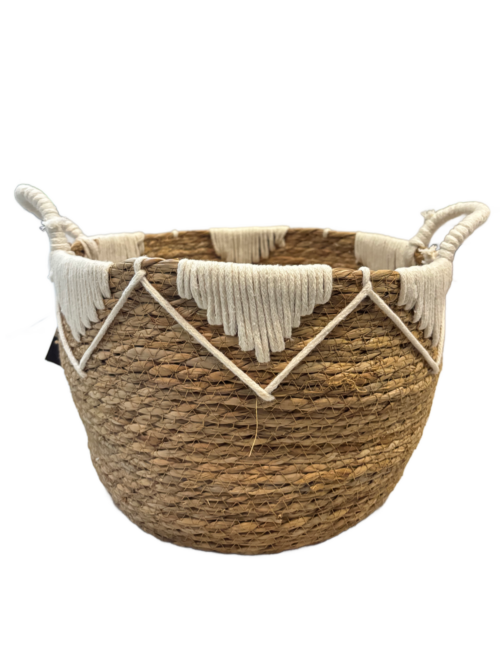 Cesto decorativo  redondo com asas