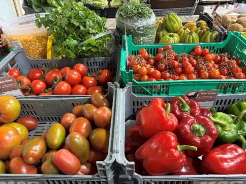 Grande variedade de legumes frescos e selecionados