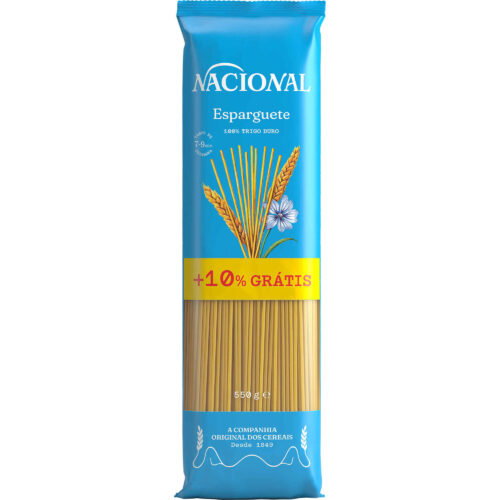 Esparguete nacional 500g+10% grátis