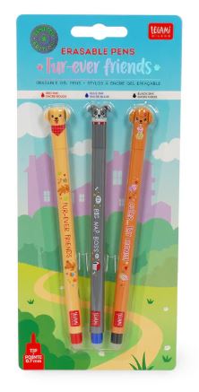 KIT 3 x ESFEROGRAFICAS APAGÁVEIS LEGAMI - FUR-EVER FRIENDS