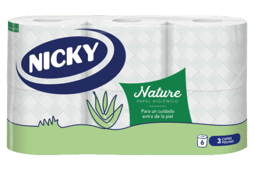Papel Higiénico Nicky Nature 3F - 6 Rolos