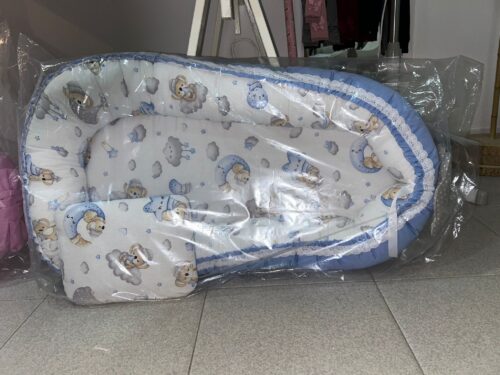 Ninho de Bebé Azul com Estampagem de Ursinho