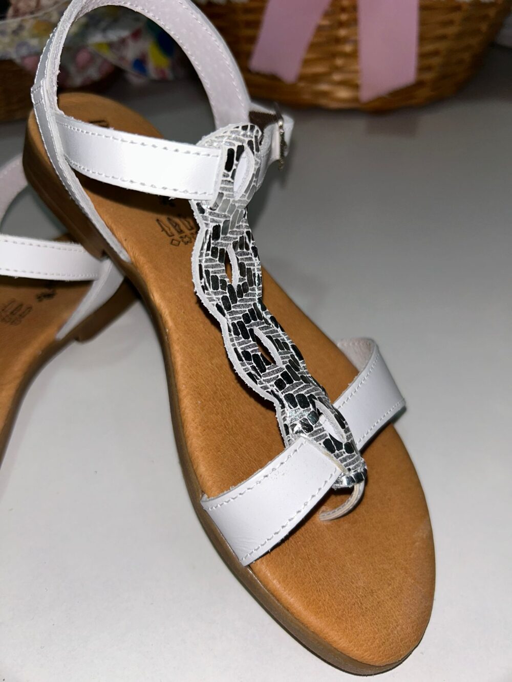 White Braided Sandals - Image 2