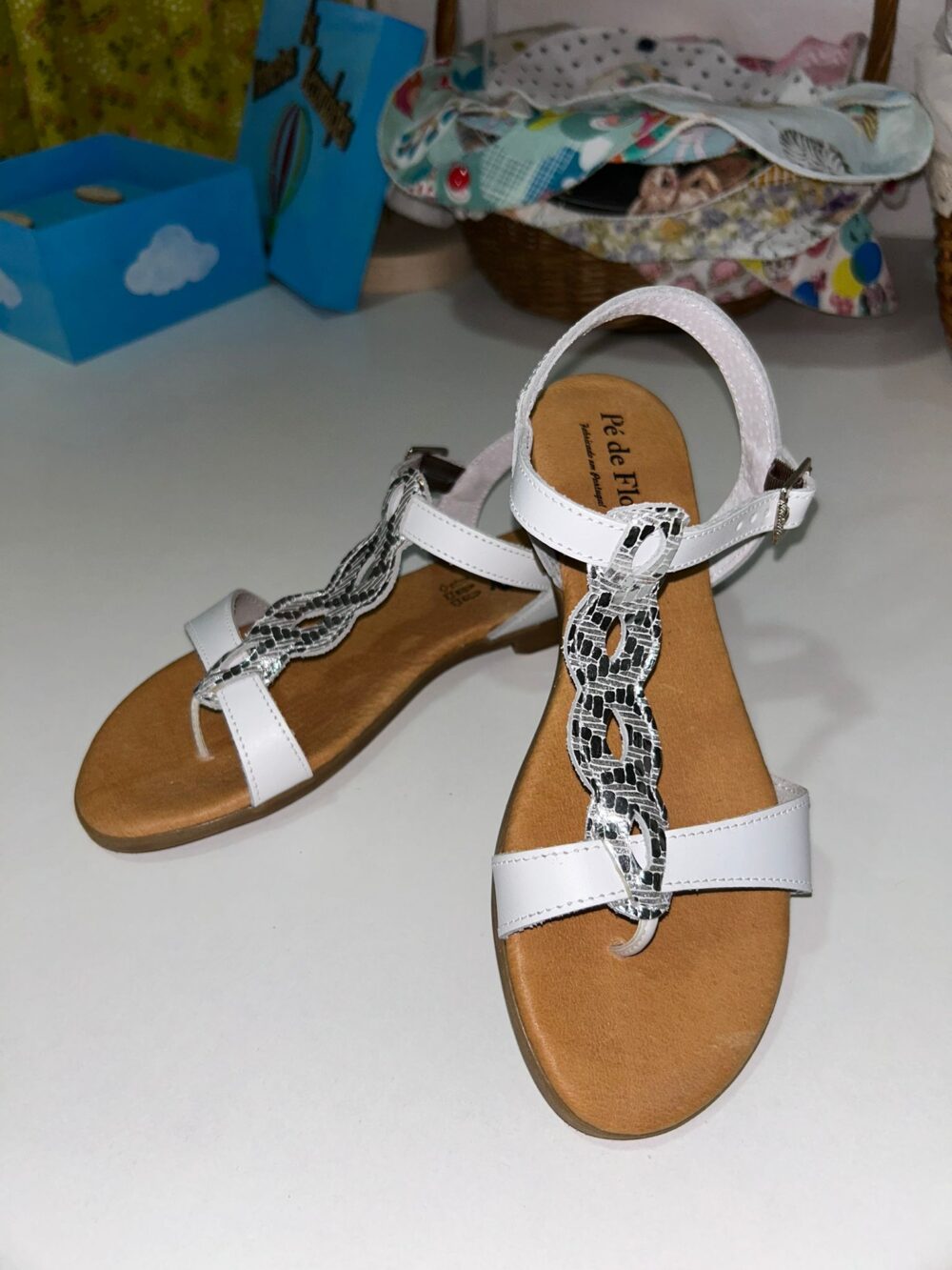 White Braided Sandals