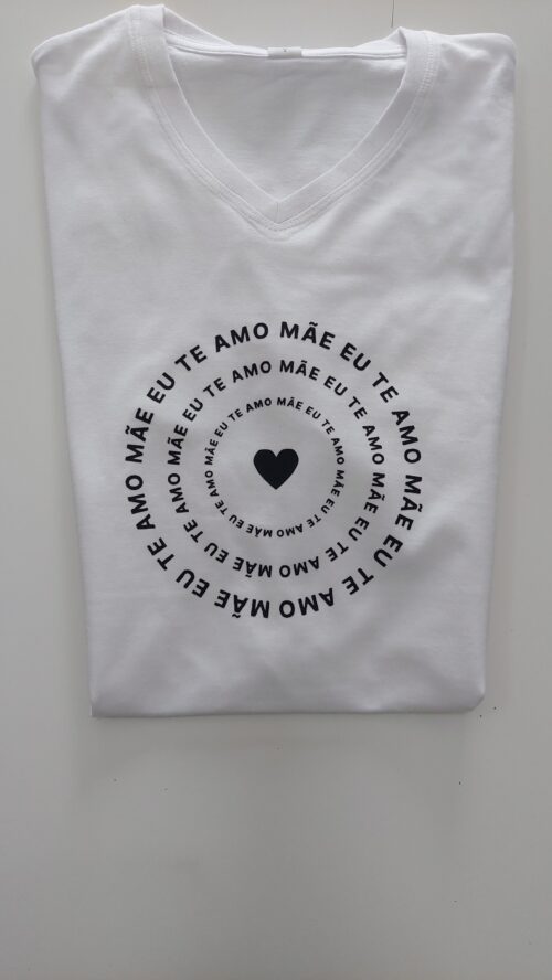 T-shirt Personalizável com Decote em V em Algodão