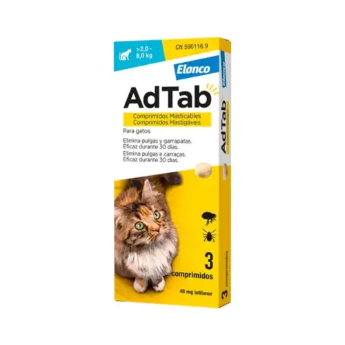 Adtab Gato 48mg 2–8kg 3 Comprimidos
