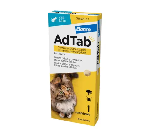 Adtab Comprimidos Antiparasitarios Gato 2–8kg 48mg
