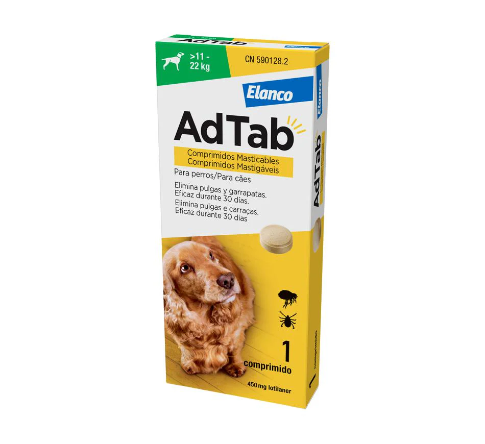 Adtab Comprimidos Antiparasitários Cão 11-22kg 450mg