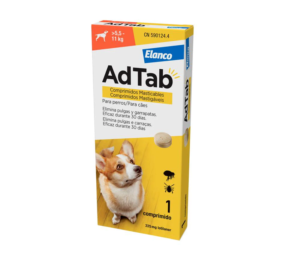 AdTab Comprimidos masticables para perro 225 mg 5.5–11 kg