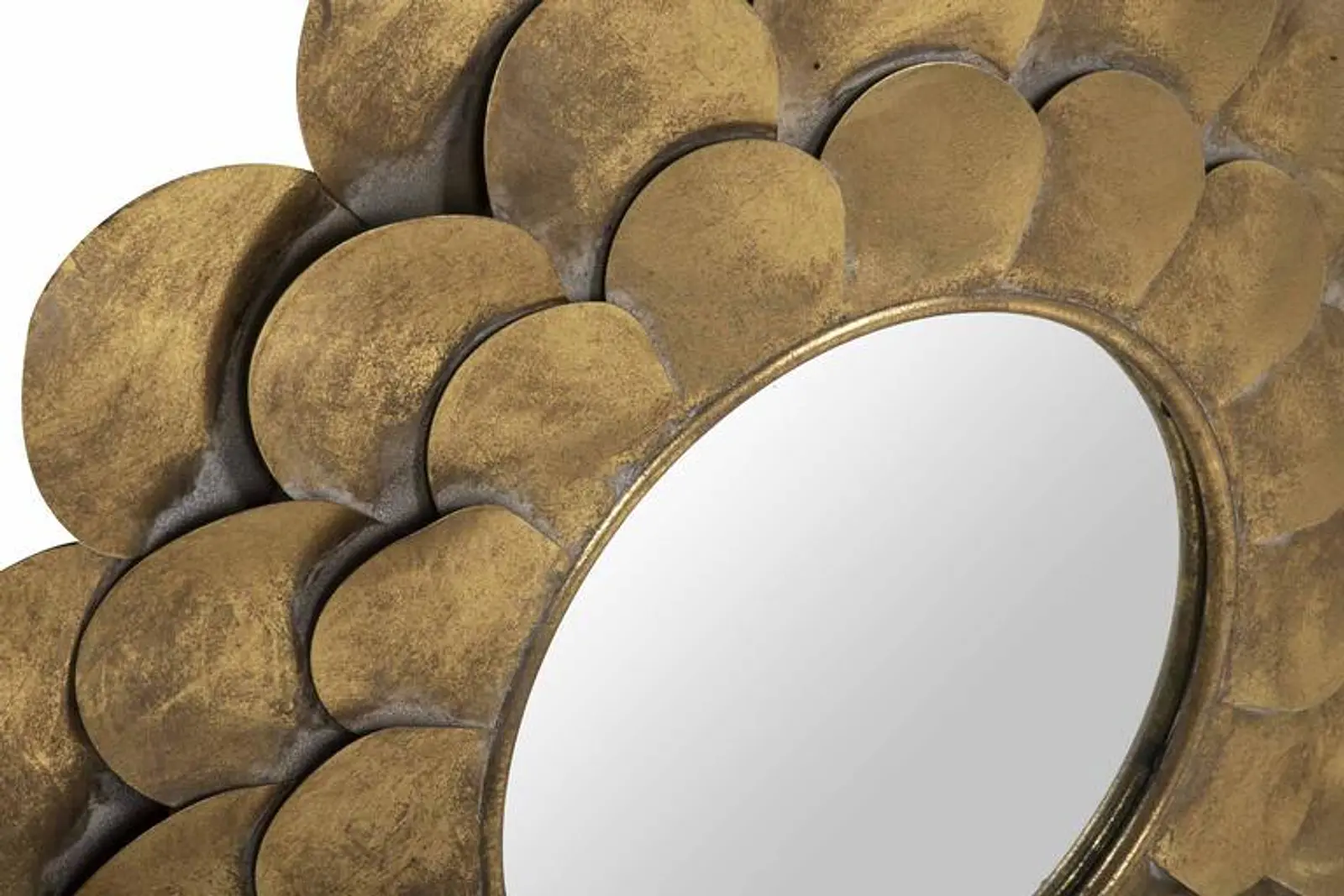 Espelho Redondo em Metal Dourado - Image 2