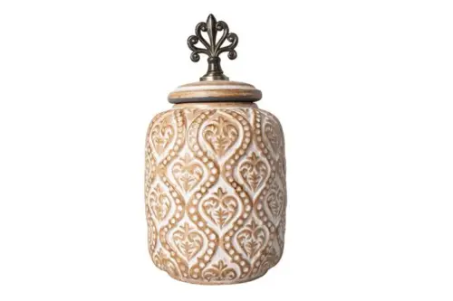 Pote de Cerâmica com Pega em Metal – Estilo Contemporâneo