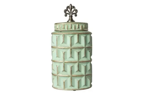 Pote Decorativo Verde e Dourado