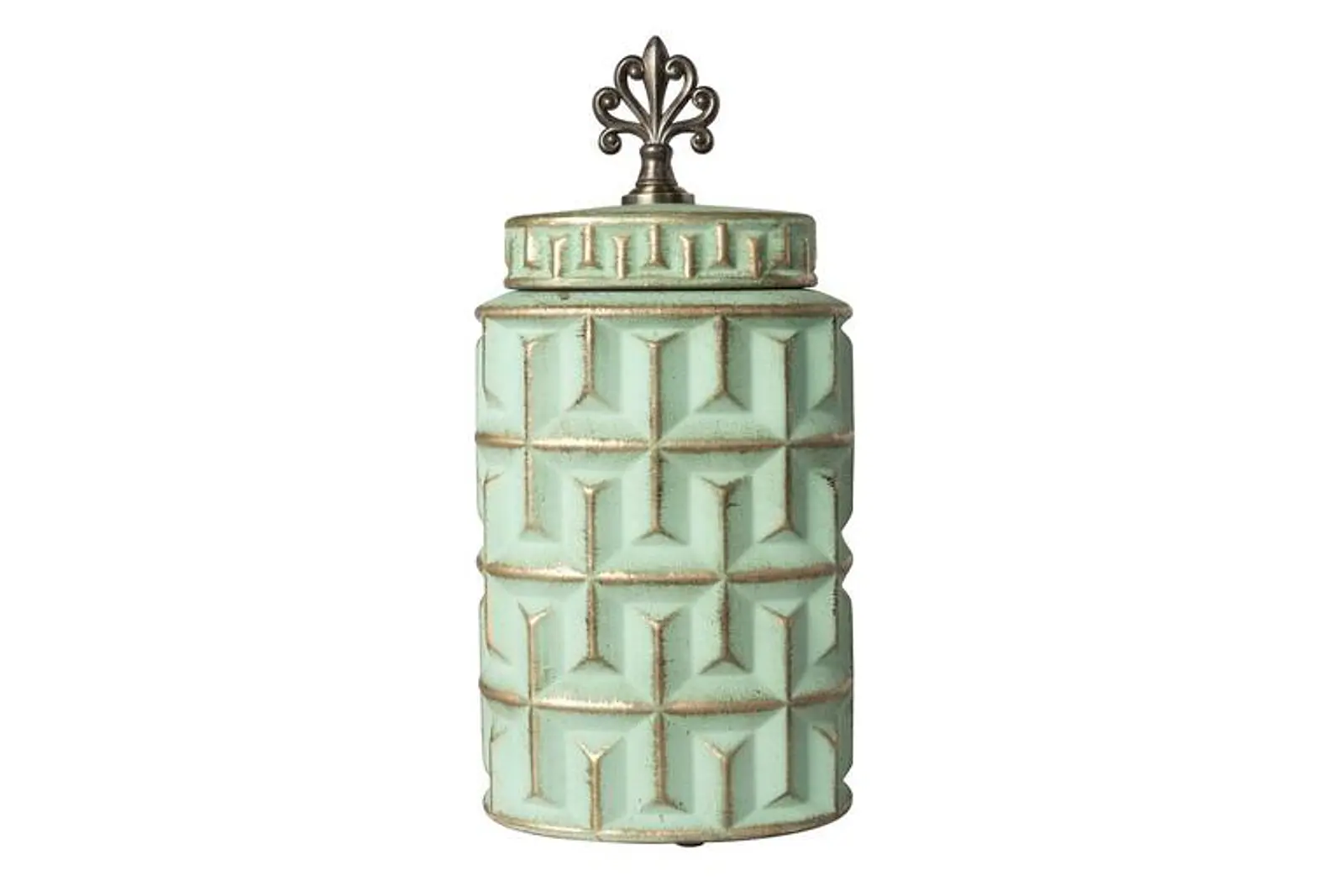 Pote Decorativo Verde e Dourado
