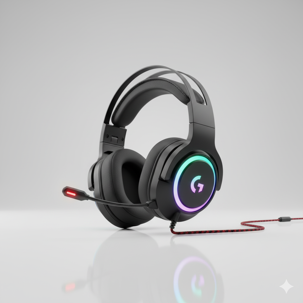 Headphones Gaming Pro | Som Surround 7.1 | Microfone Retrátil | RGB