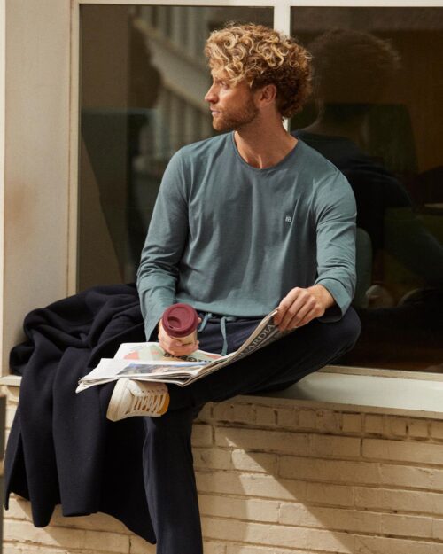 Pijama comprido de homem em Lyocell